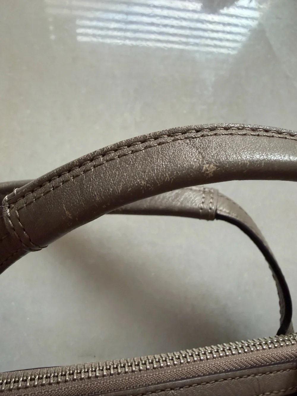 Coach Taupe Signature Satchel
